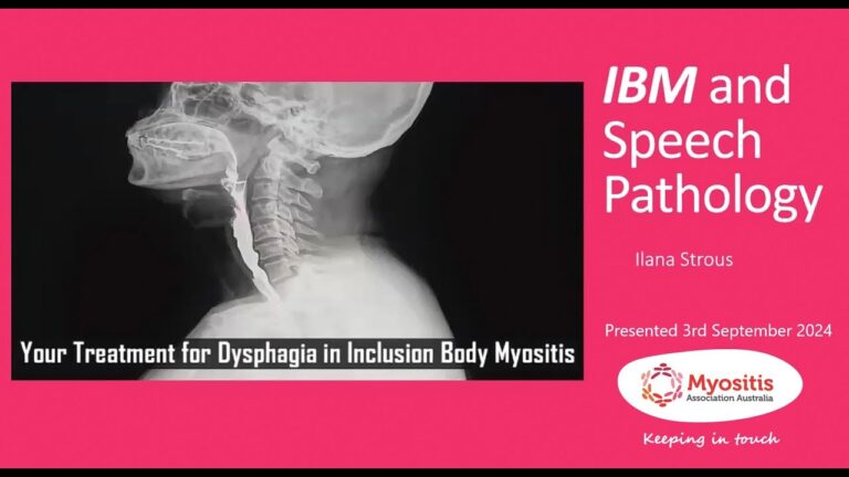 Ilana Strous discusses what a Speech Pathologist can offer those with Myositis